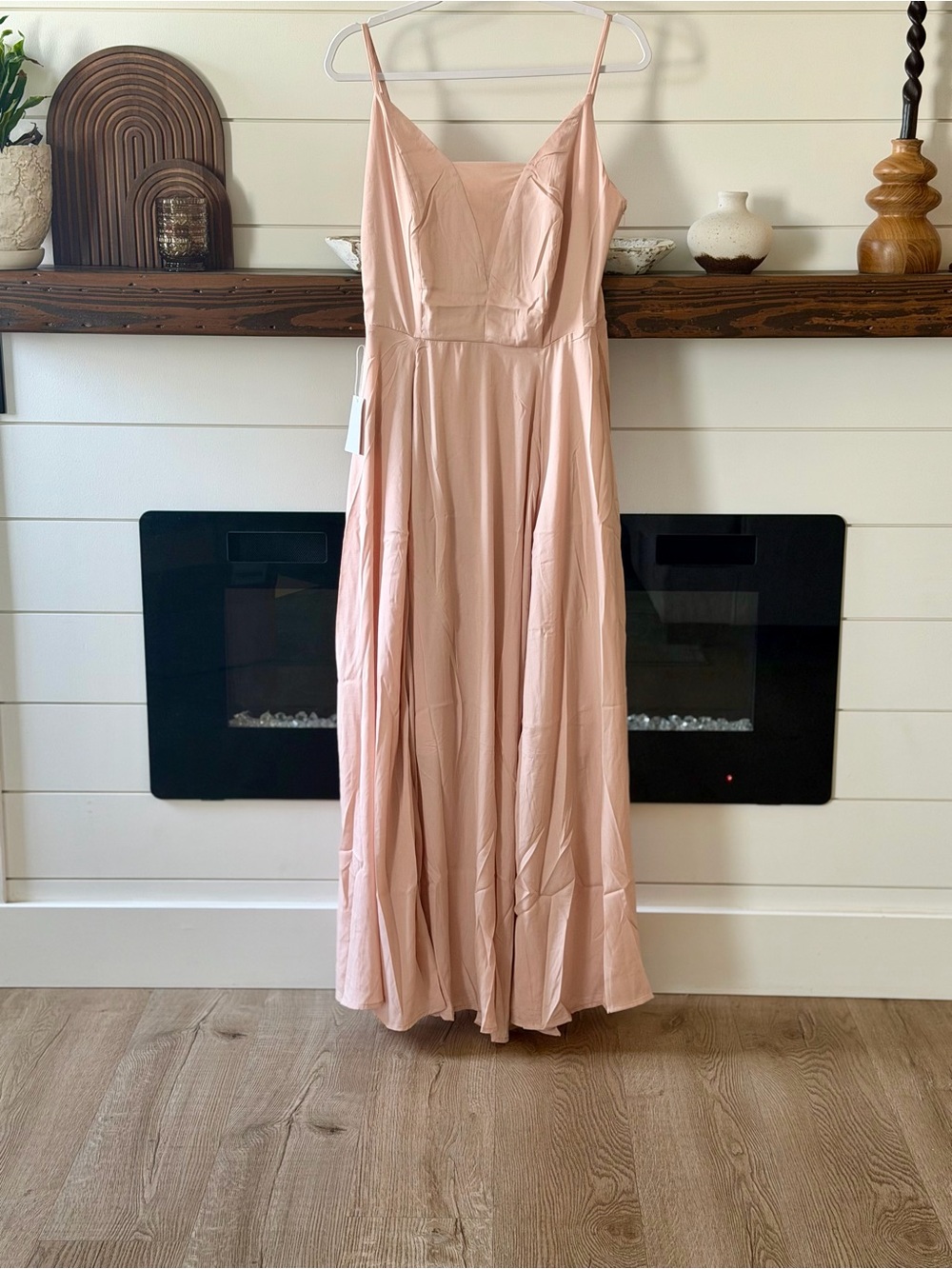Joyfolie Blush Spaghetti-Strap Maxi Gown